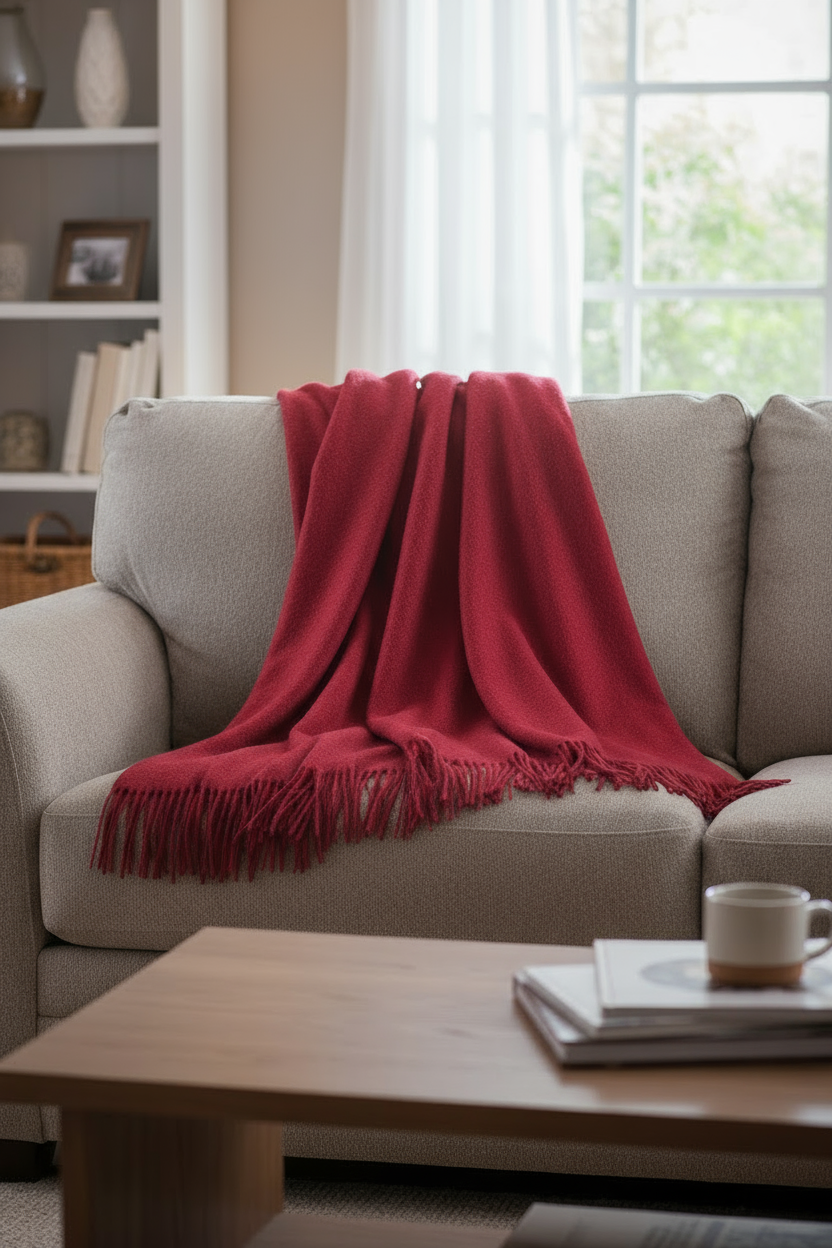 Alpaka Tagesdecke UNI - 100% Alpaka - 5 Farben