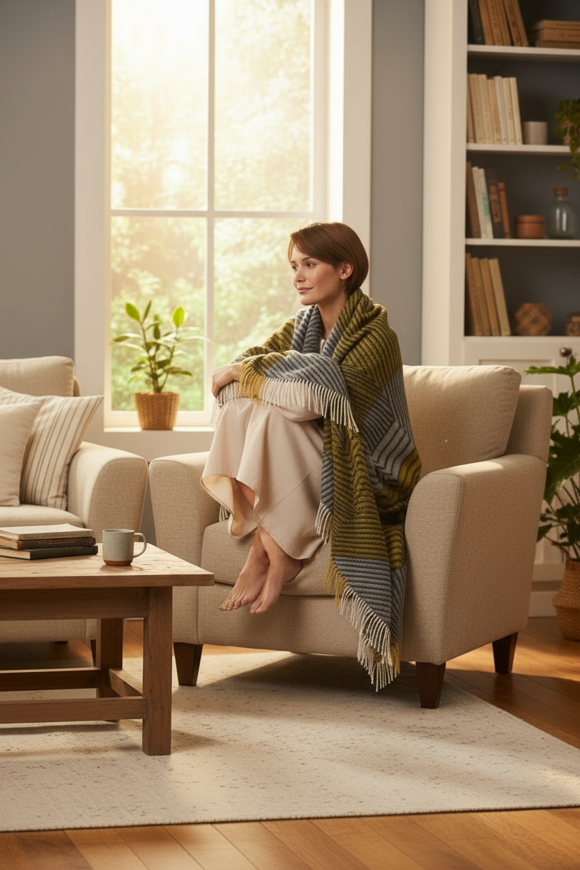 Kuscheldecke ENCASA aus 100% Alpaka