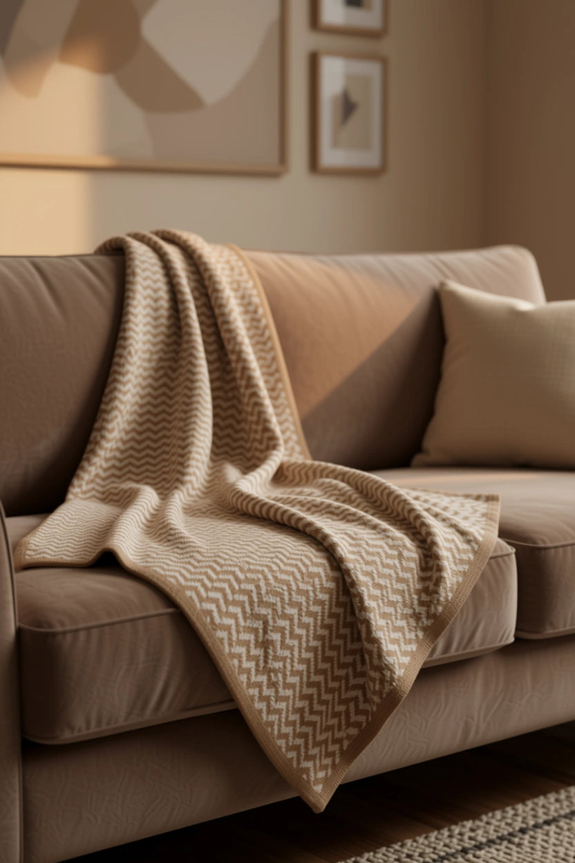 Kleine Wolldecke PURA NATURA aus 100% Alpaka ungefärbt - 120x80cm