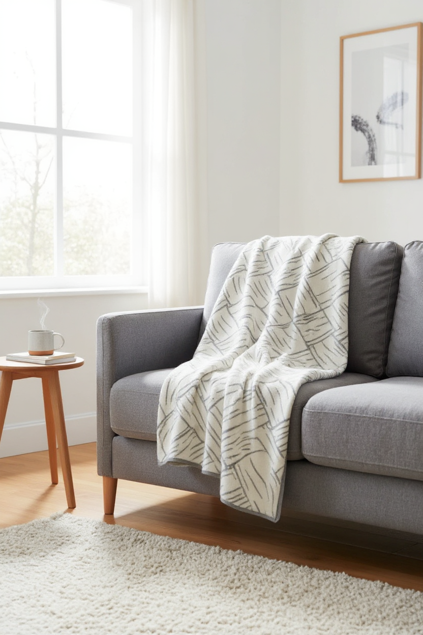 Wolldecke JACQUARD aus 100% Alpaka - extragroß