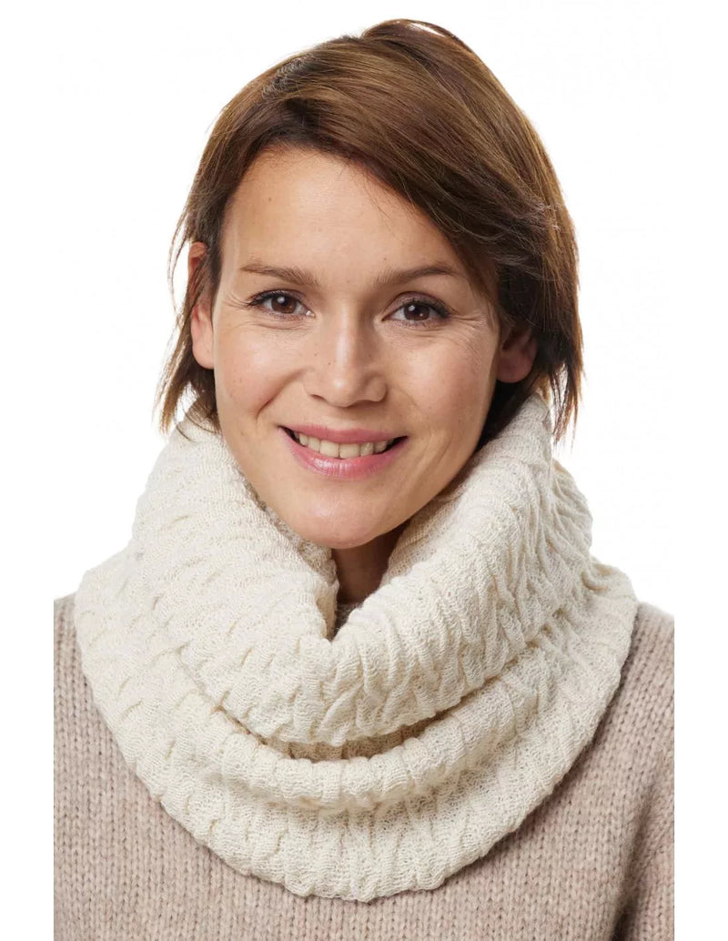 Alpaka Ring-Schal BIESEN - 100% Alpaka wollweiss