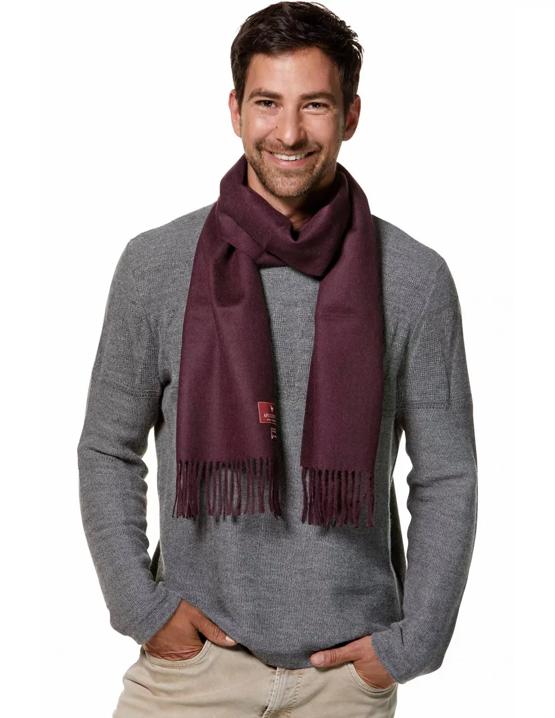 Alpaka Schal Uni aus 100% Alpaka - 17 Farben aubergine