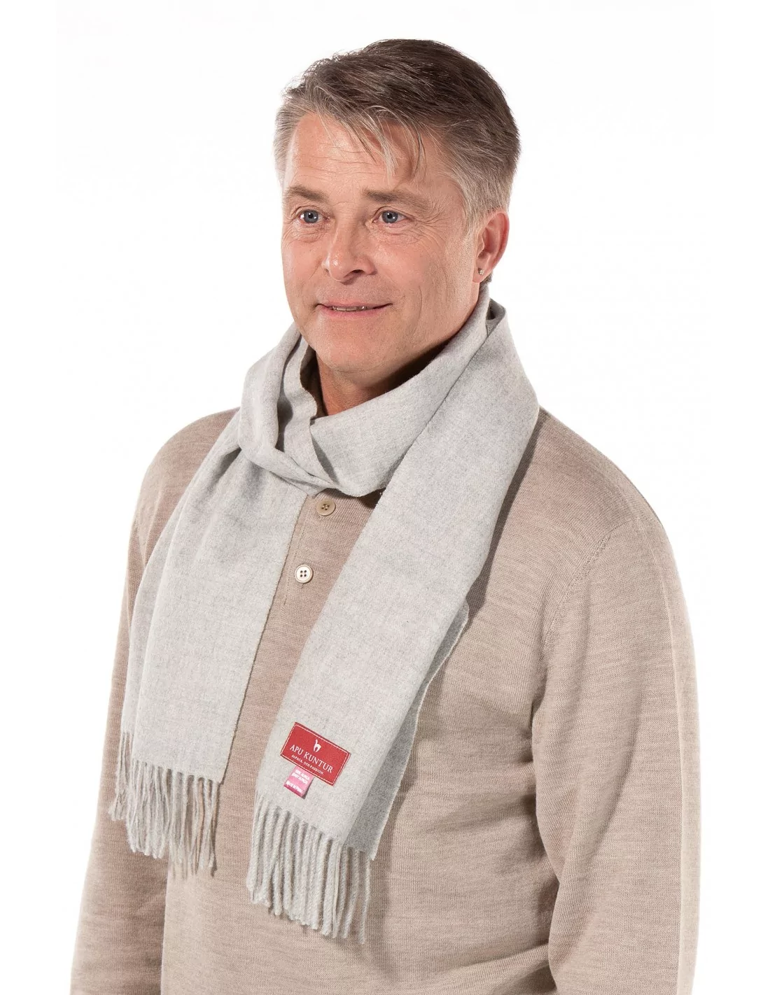 Alpaka Schal Uni aus 100% Alpaka - 17 Farben silber