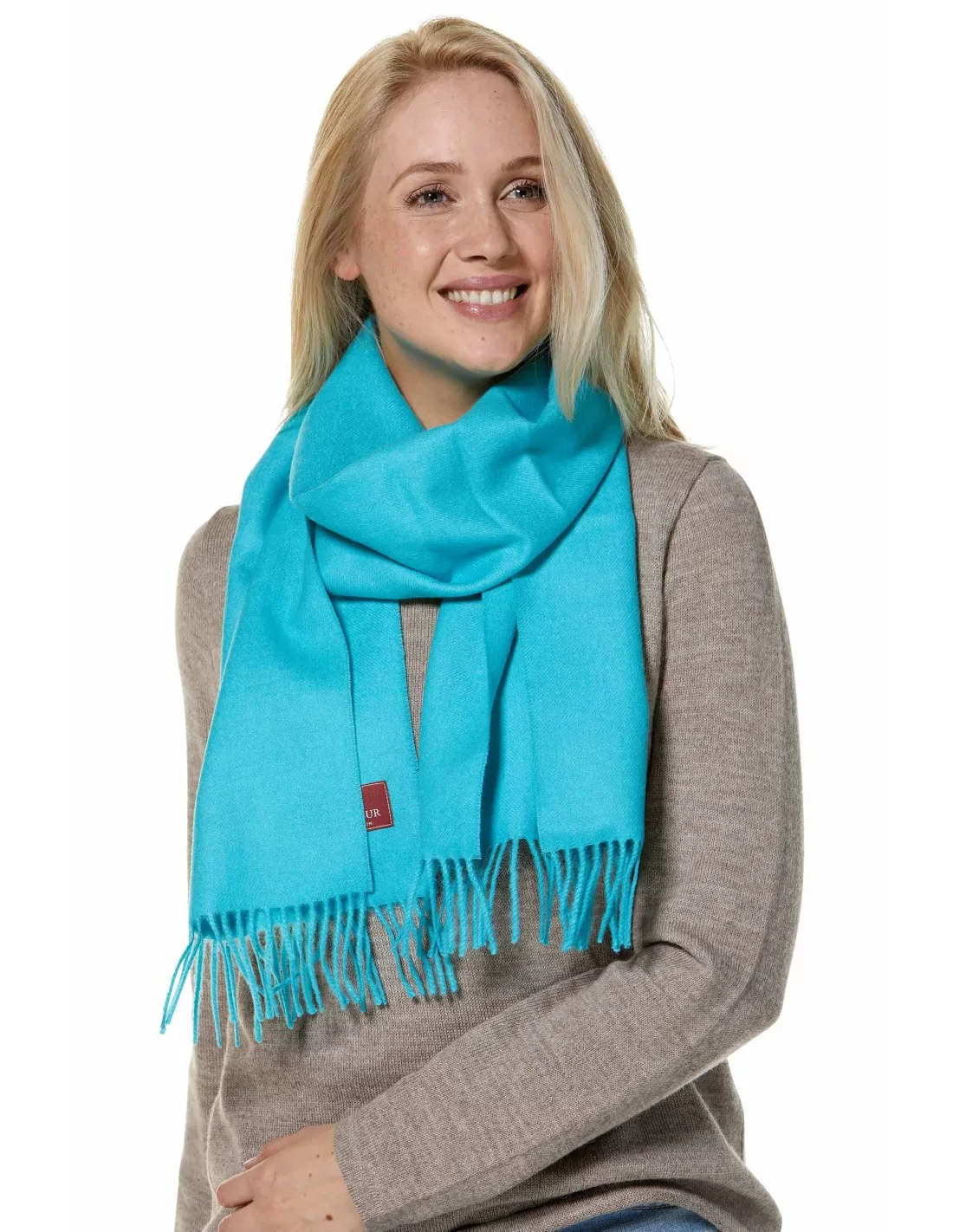 Alpaka Schal Uni aus 100% Alpaka - 17 Farben türkis