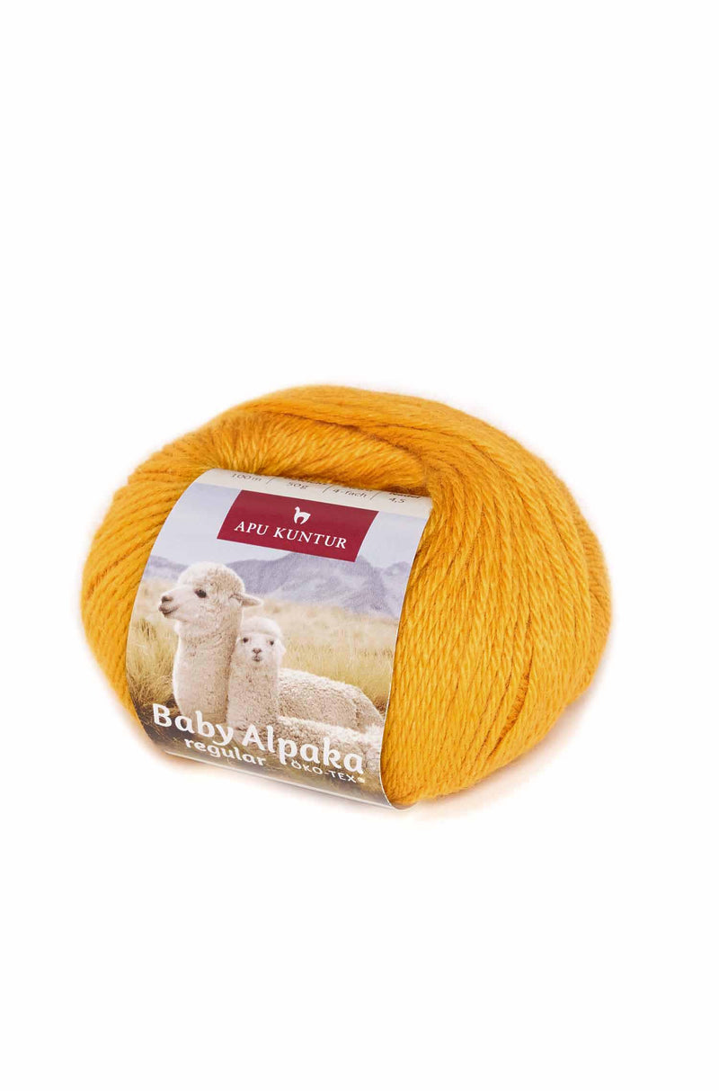 Alpaka Wolle PURE (Regular) 50g - 100% Alpaka honiggelb