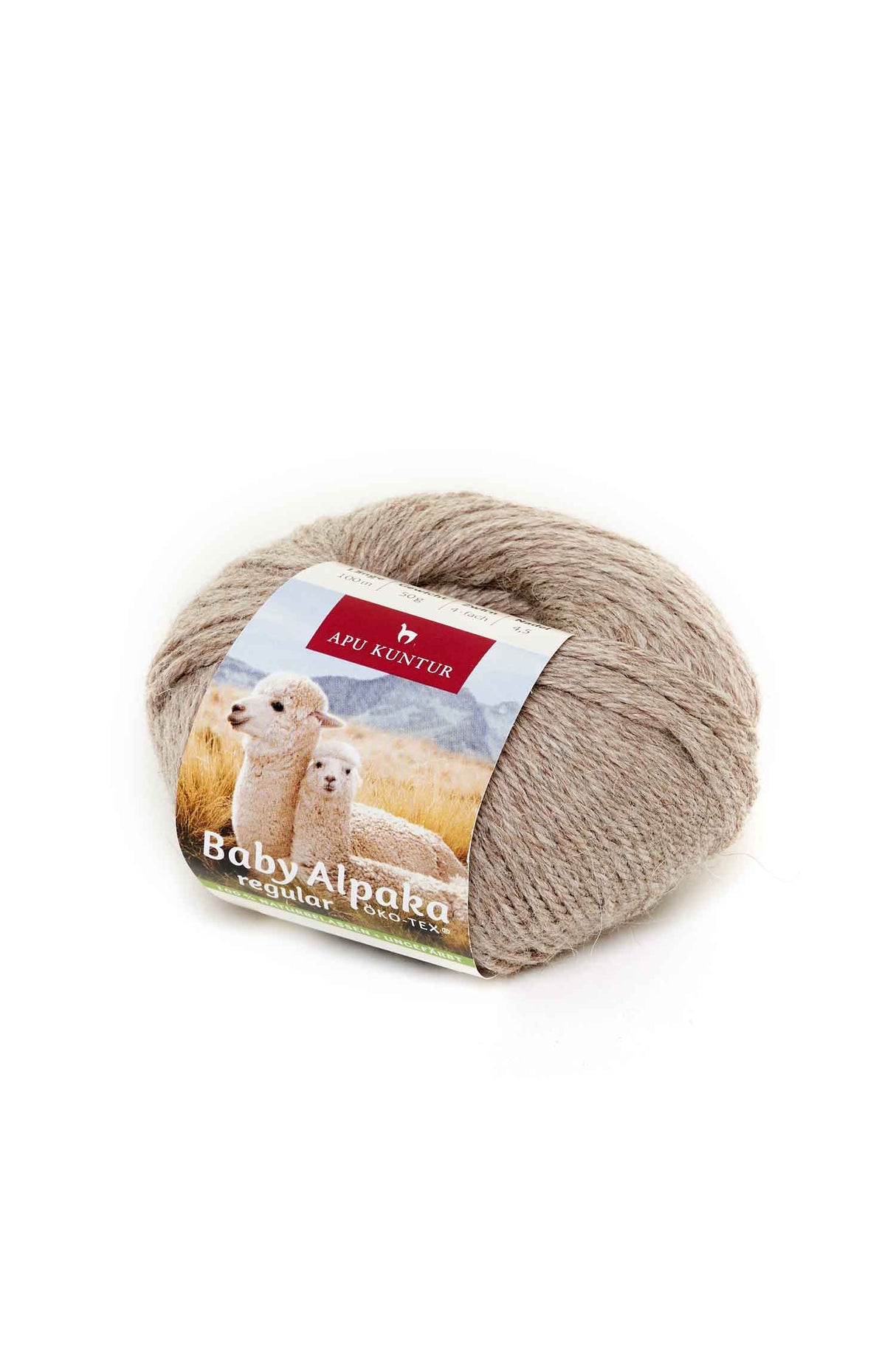Alpaka Wolle REGULAR | 50g | 100% Alpaka | 36 Farben N-115 Sand Natur one-size