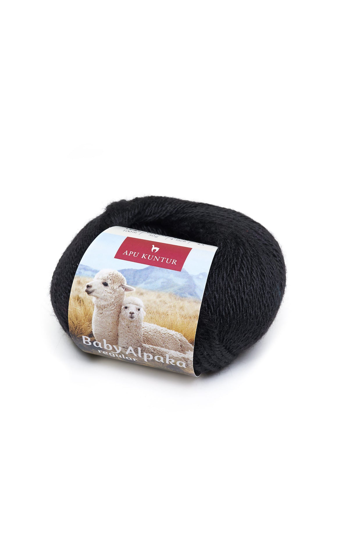 Alpaka Wolle REGULAR | 50g | 100% Alpaka | 36 Farben 01 schwarz one-size