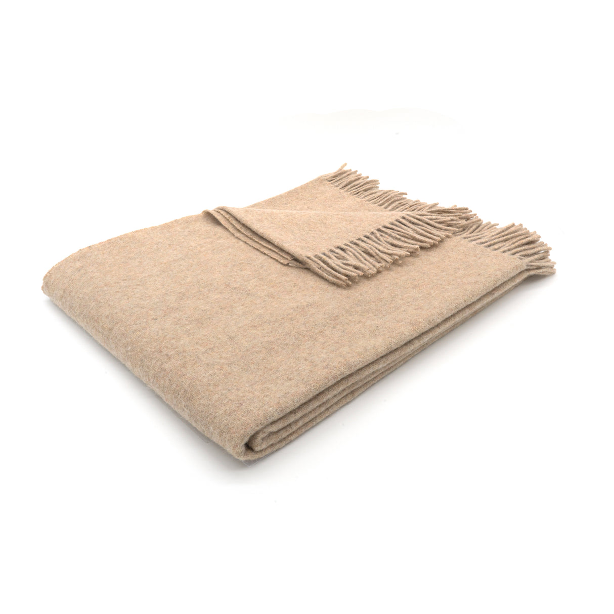 Nachhaltige Kuscheldecke KAMINFEUER mit 40% Alpaka beige 130x180 cm