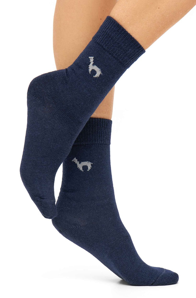 Alpaka Socken BUSINESS CLASSIC - 52% Alpaka blau
