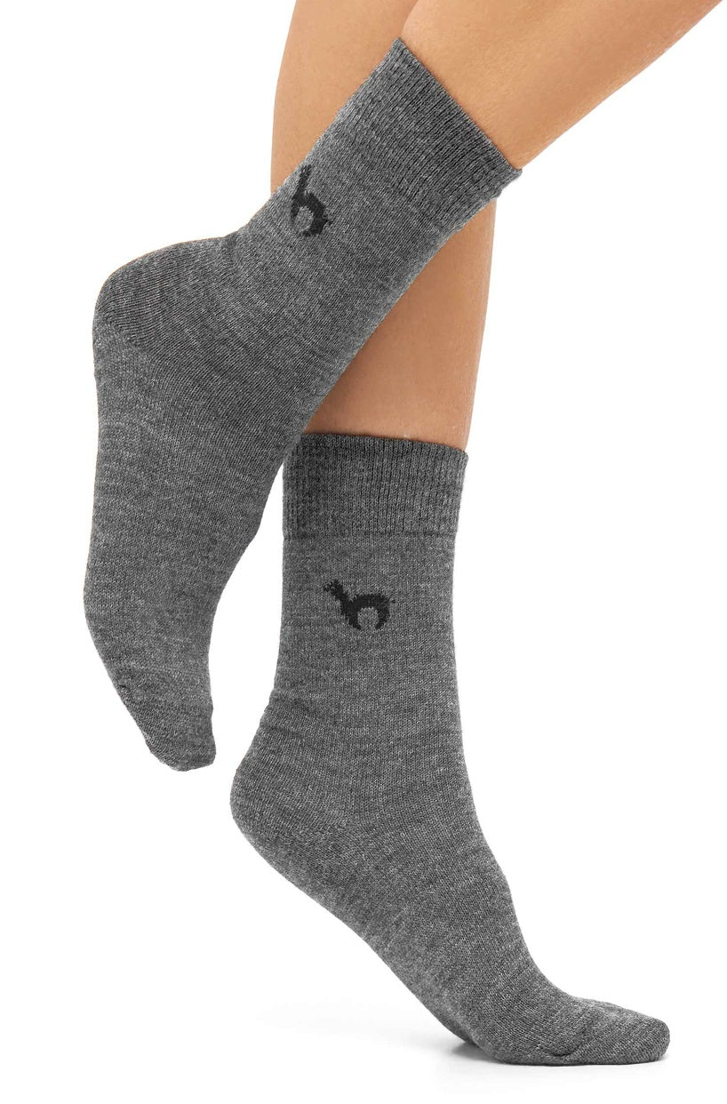 Alpaka Socken BUSINESS CLASSIC - 52% Alpaka grau