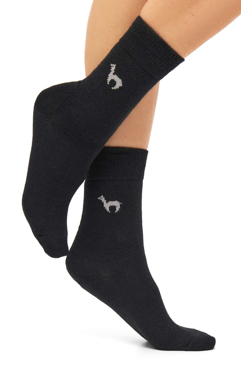 Alpaka Socken BUSINESS CLASSIC - 52% Alpaka schwarz
