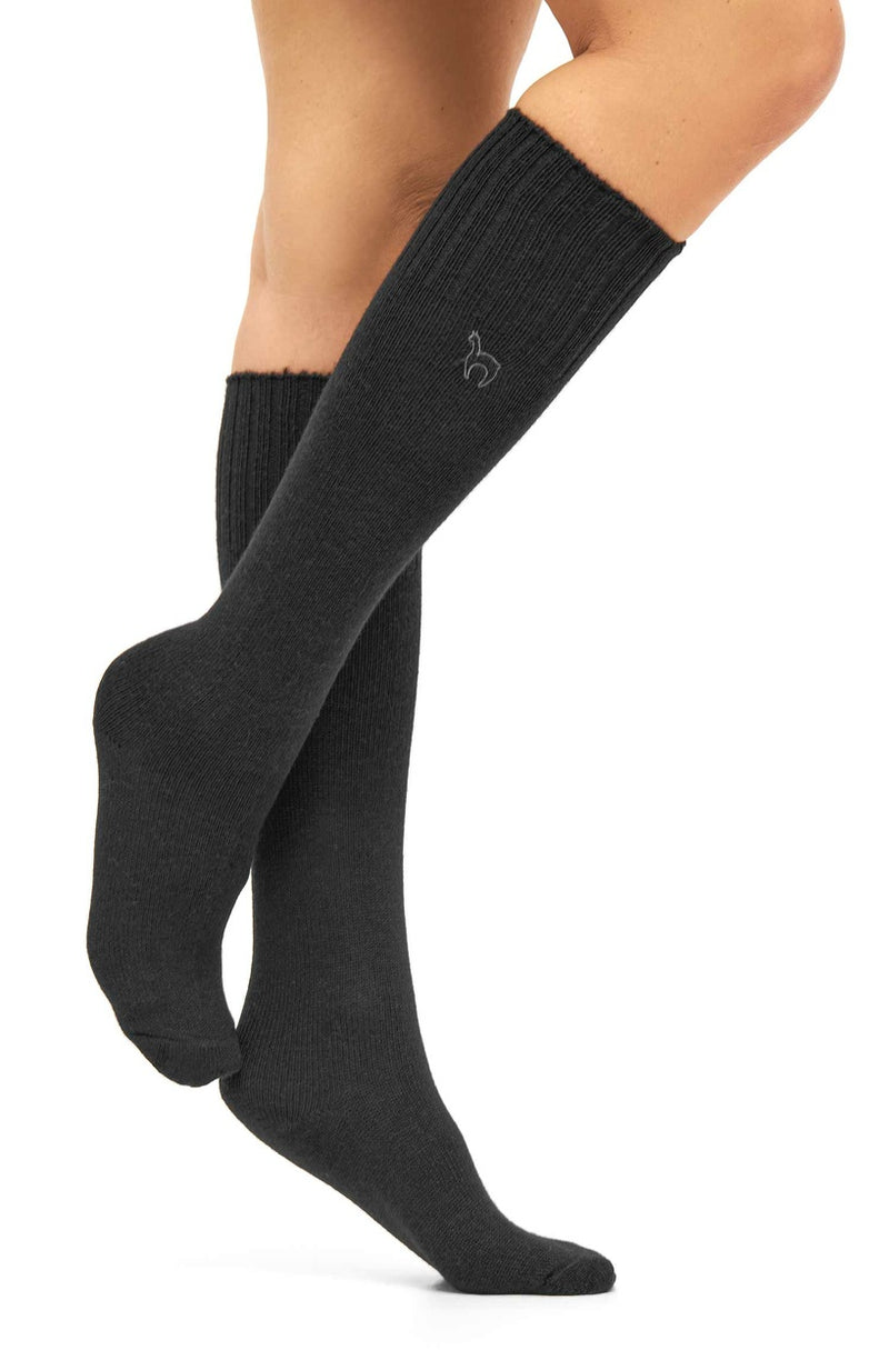 Alpaka Kniestrümpfe - 50% Alpaka schwarz