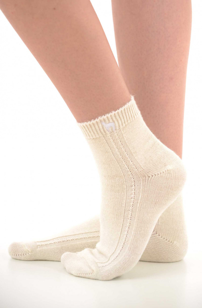 Alpaka WOHLFÜHLSOCKEN mit Aloe Vera - 52% Alpaka - creme