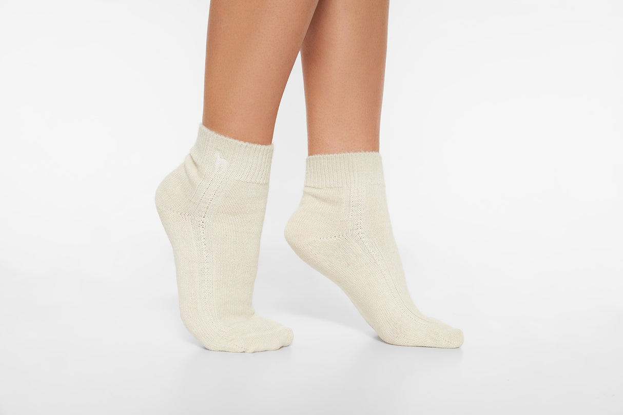 Alpaka WOHLFÜHLSOCKEN mit Aloe Vera - 52% Alpaka - creme