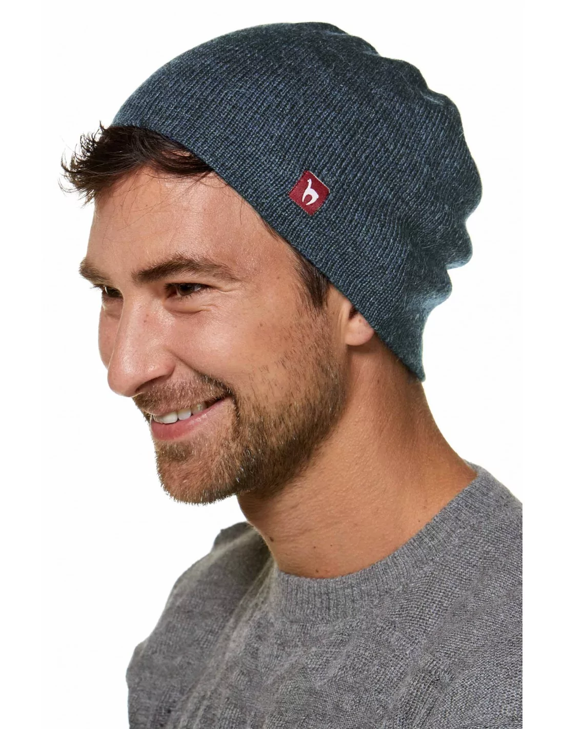 Alpaka WENDEMÜTZE - 100% Alpaka petrol türkis