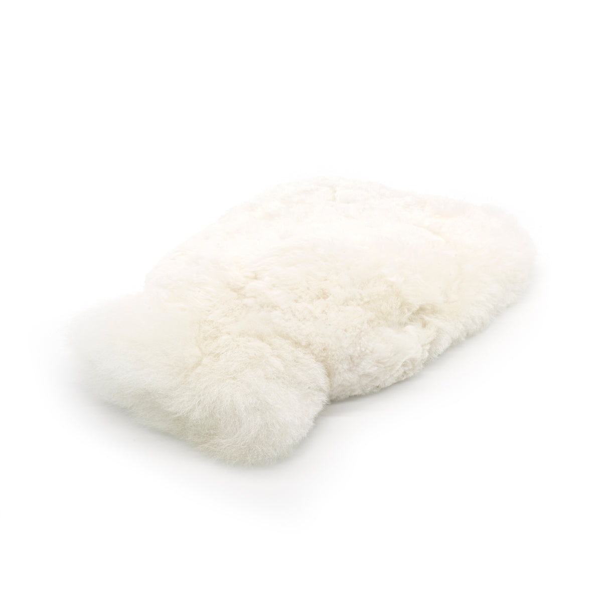 Alpaka Wärmflasche PREMIUM - weiß - 100% Alpaka Fell