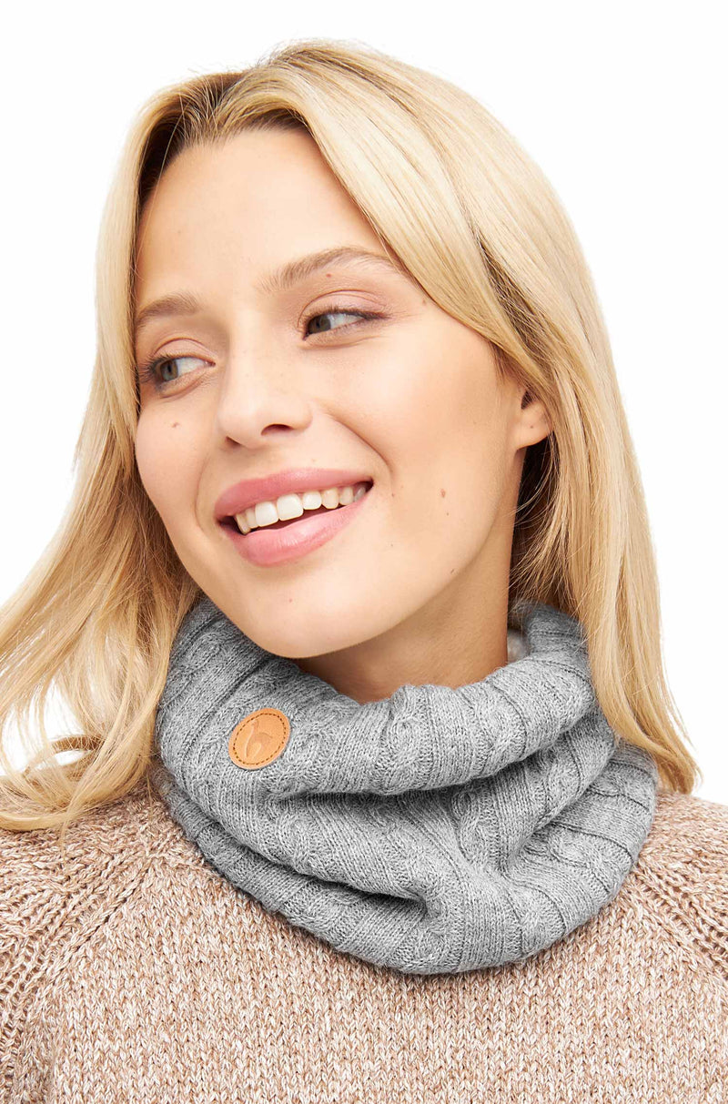 Alpaka Loop-Schal SUAVE - 100% Alpaka silber one-size