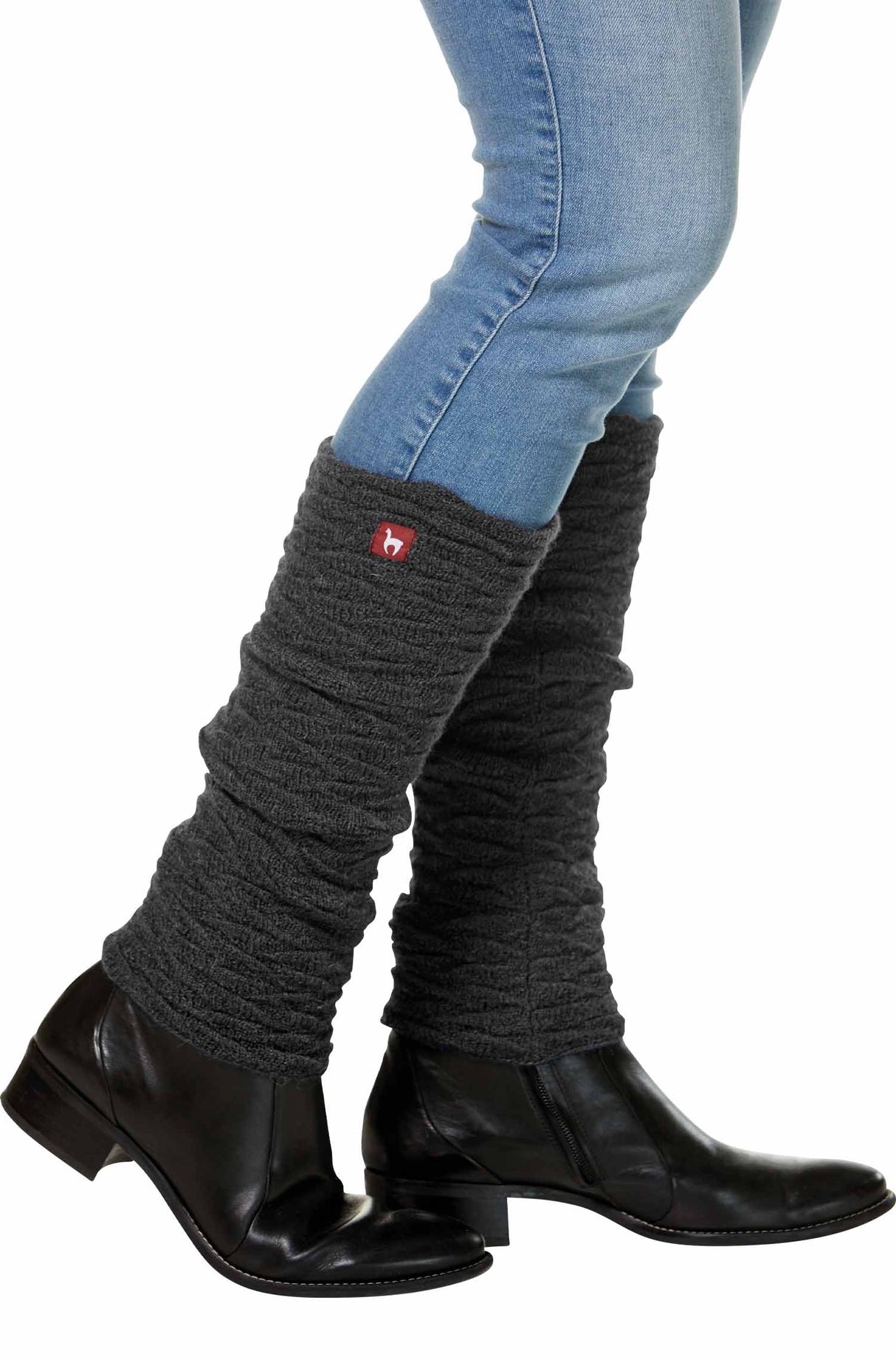 Alpaka Beinstulpen BIESEN - 100% Alpaka anthrazit one-size