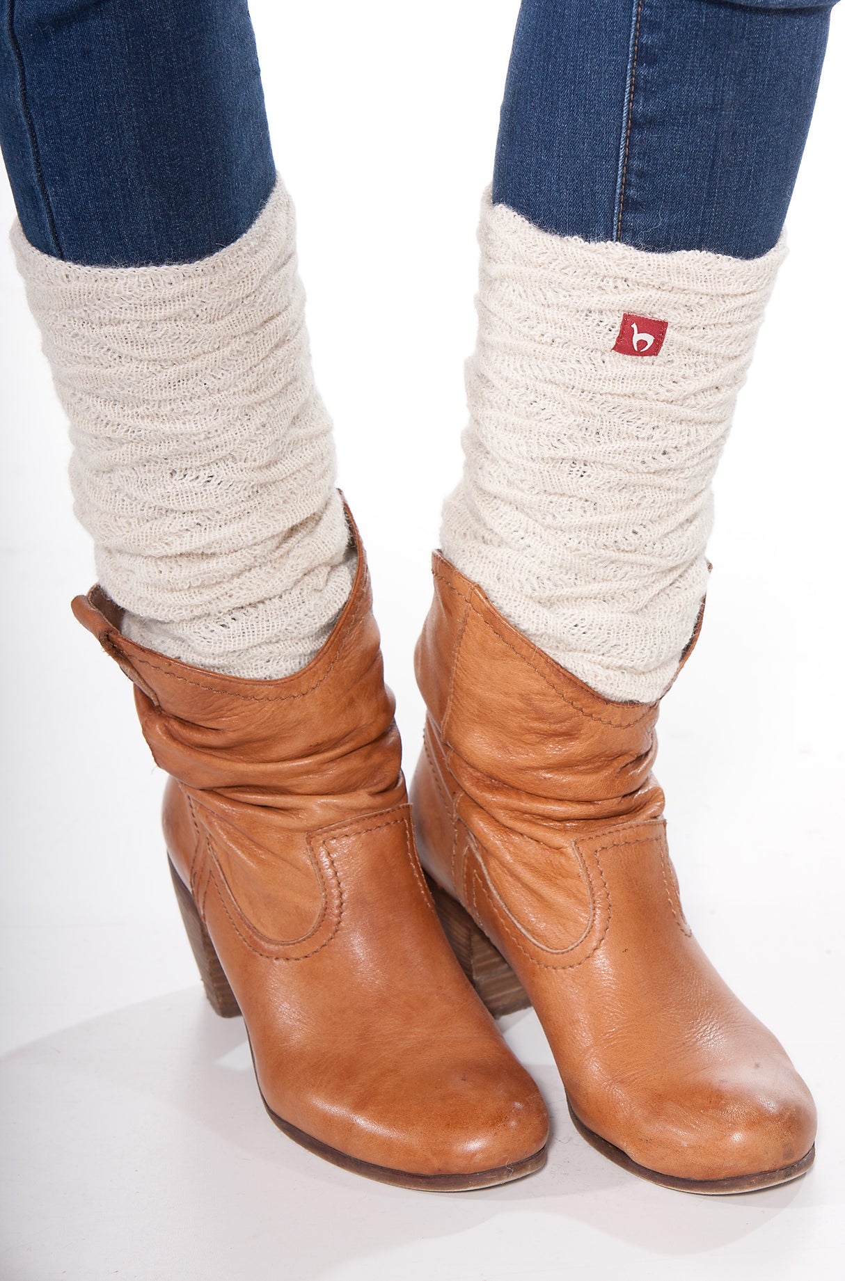 Alpaka Beinstulpen BIESEN - 100% Alpaka wollweiss one-size