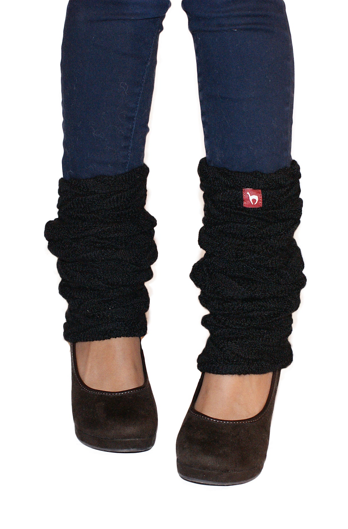 Alpaka Beinstulpen BIESEN - 100% Alpaka schwarz one-size