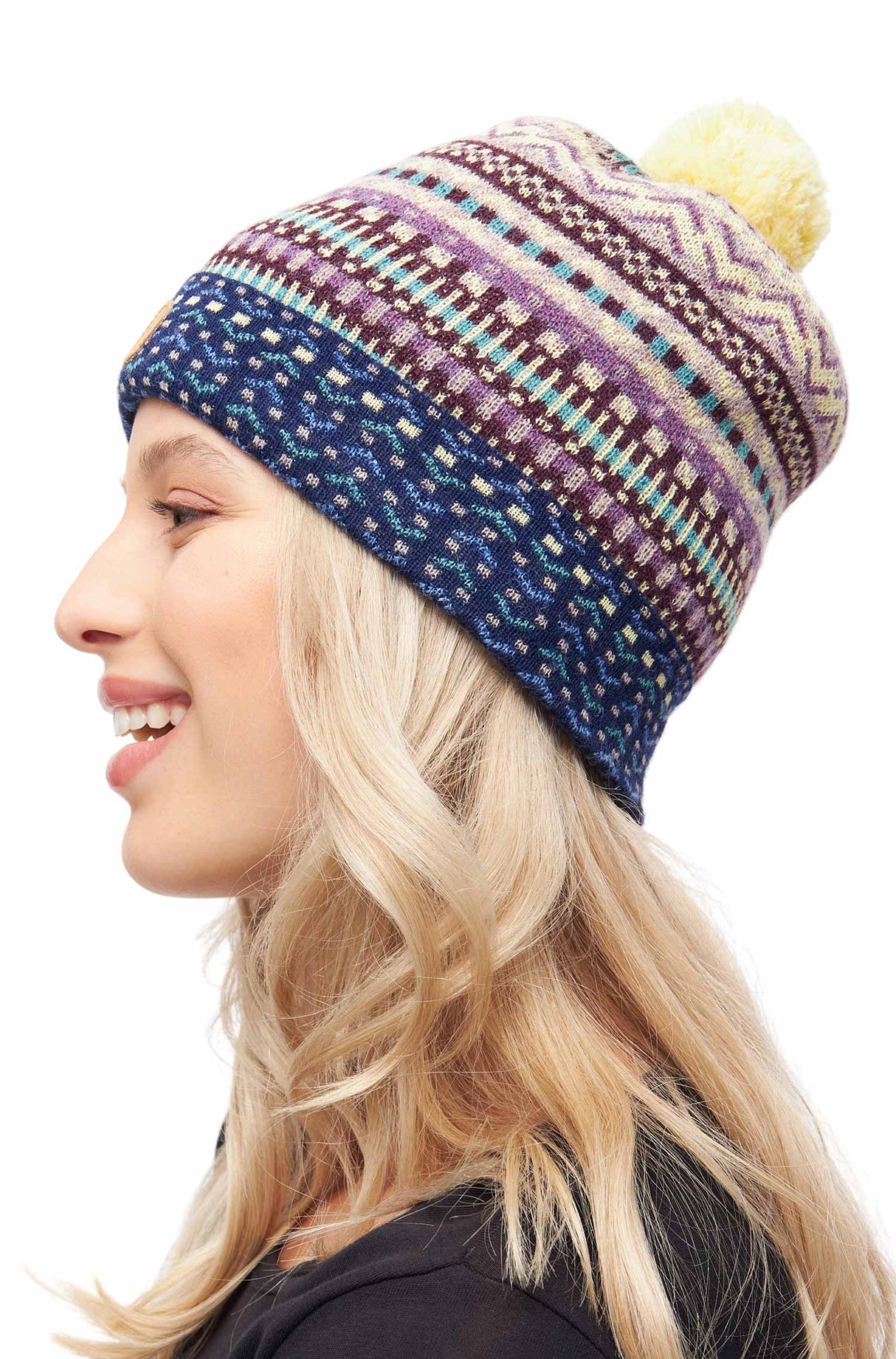 Alpaka Bommel-Mütze DILAYA - 100% Alpaka