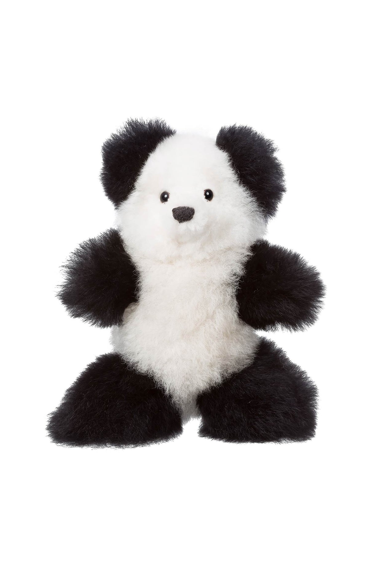 Kuscheltier TEDDY (15cm) aus Alpaka Fell schwarz weiss 15 cm
