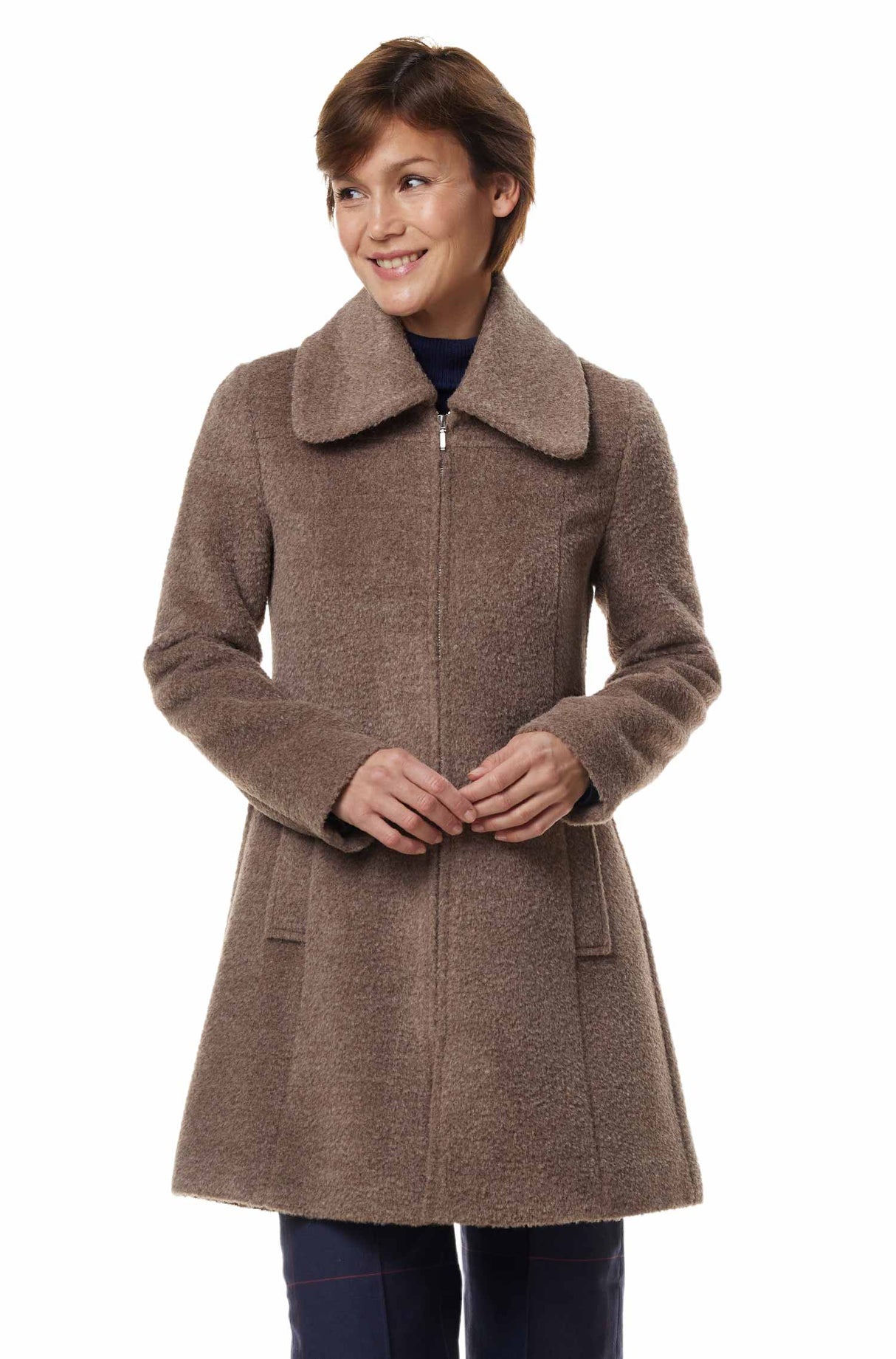 Wintermantel FLURINA mit 40% Alpaka grey taupe