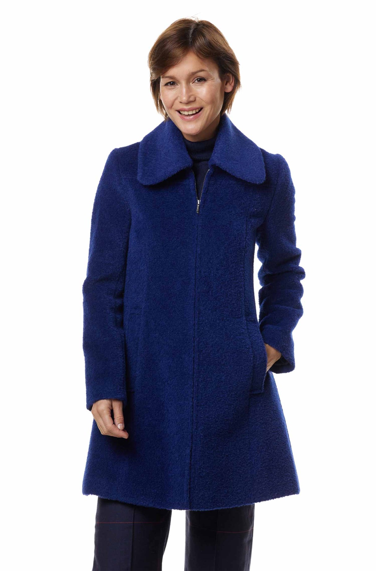 Wintermantel FLURINA mit 40% Alpaka königsblau