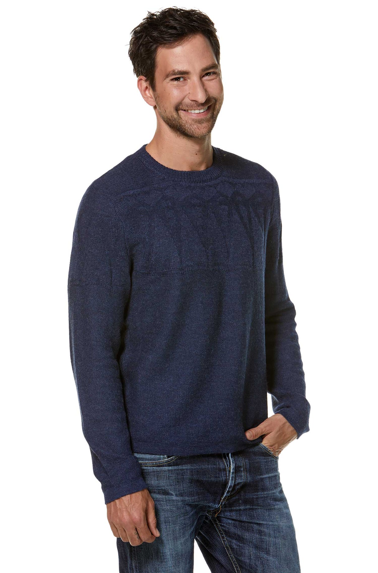 Pullover HUGO aus 100% Alpaka blau