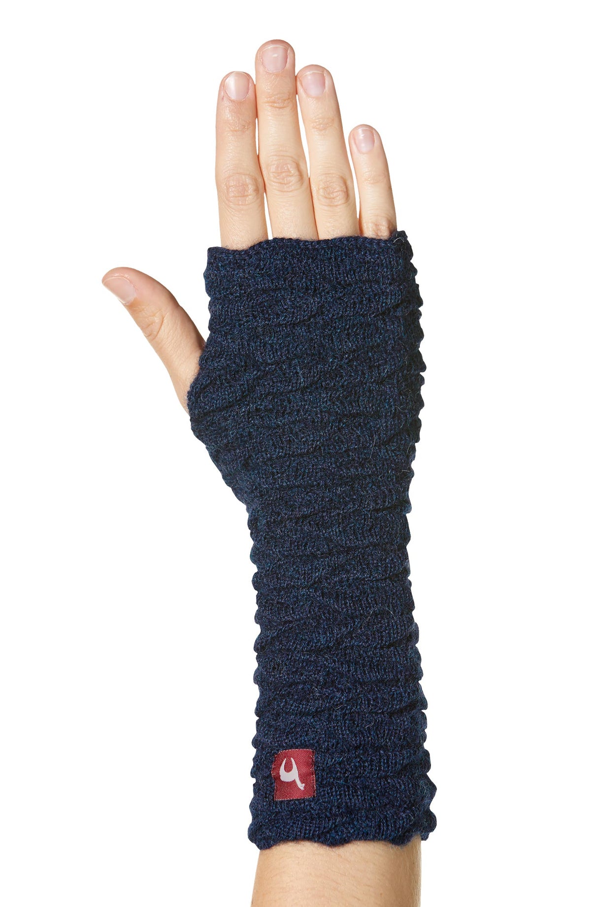 Pulswärmer BIESEN - 100% Alpaka blau meliert one-size