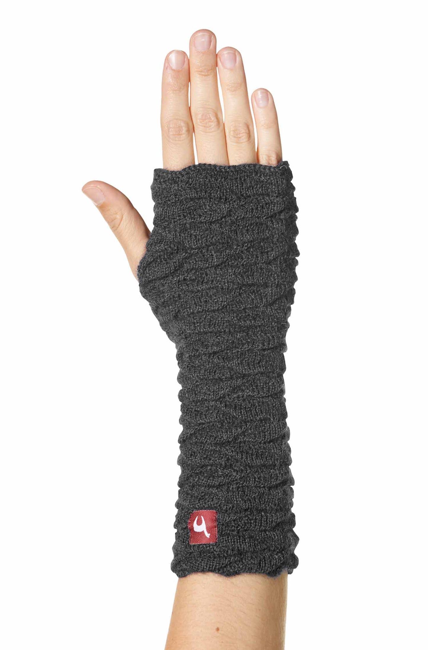 Alpaka Pulswärmer BIESEN - 100% Alpaka anthrazit one-size