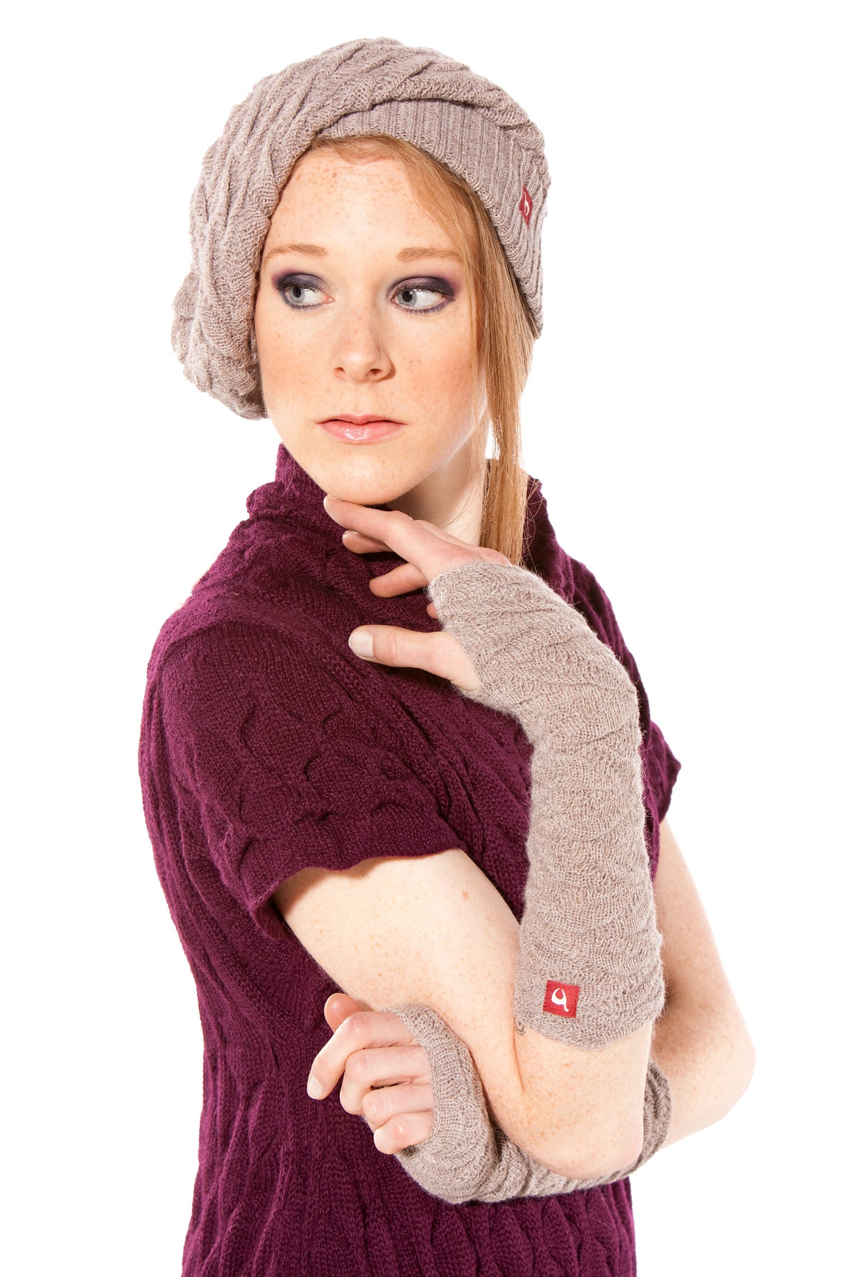 Pulswärmer BIESEN - 100% Alpaka sand one-size