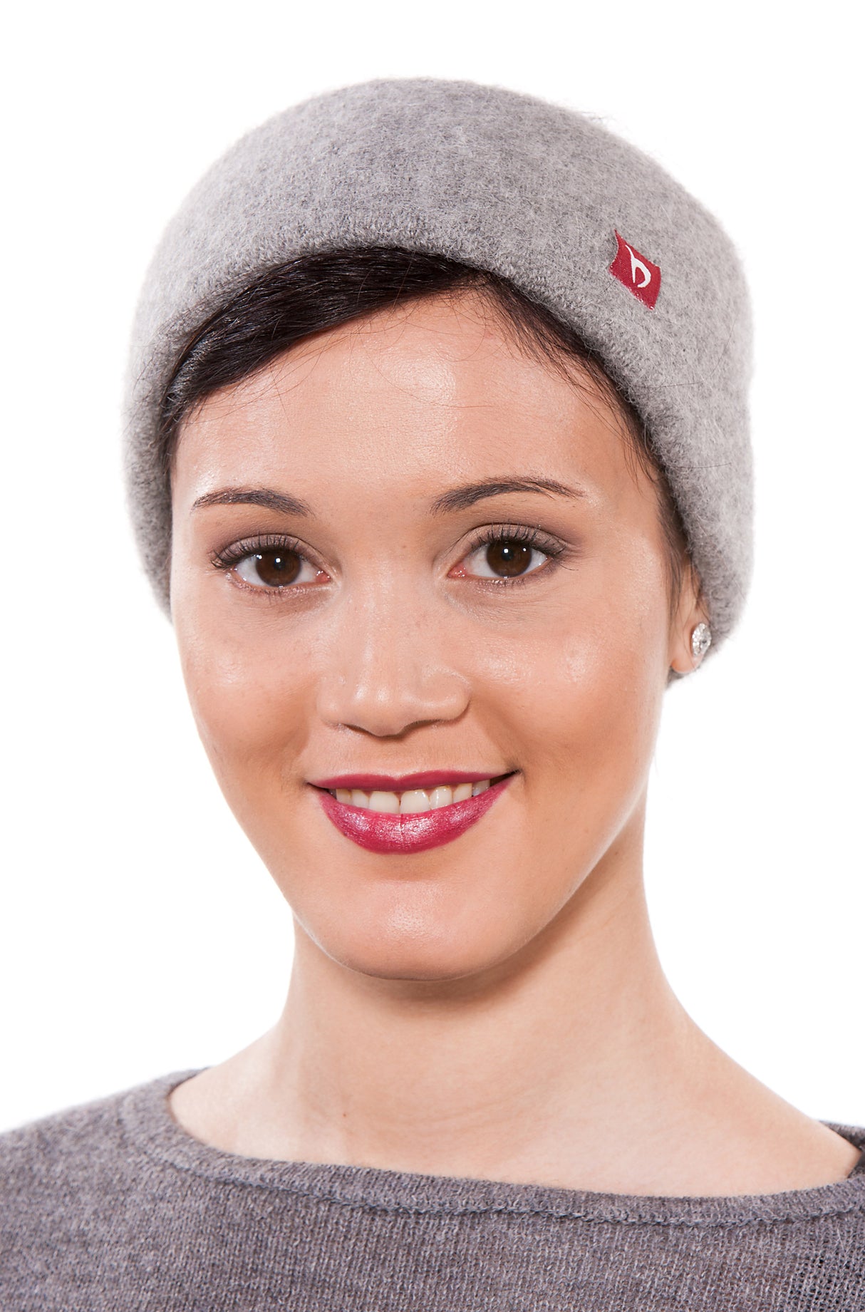 Alpaka Stirnband STRETCH - 96% Alpaka silbergrau one-size