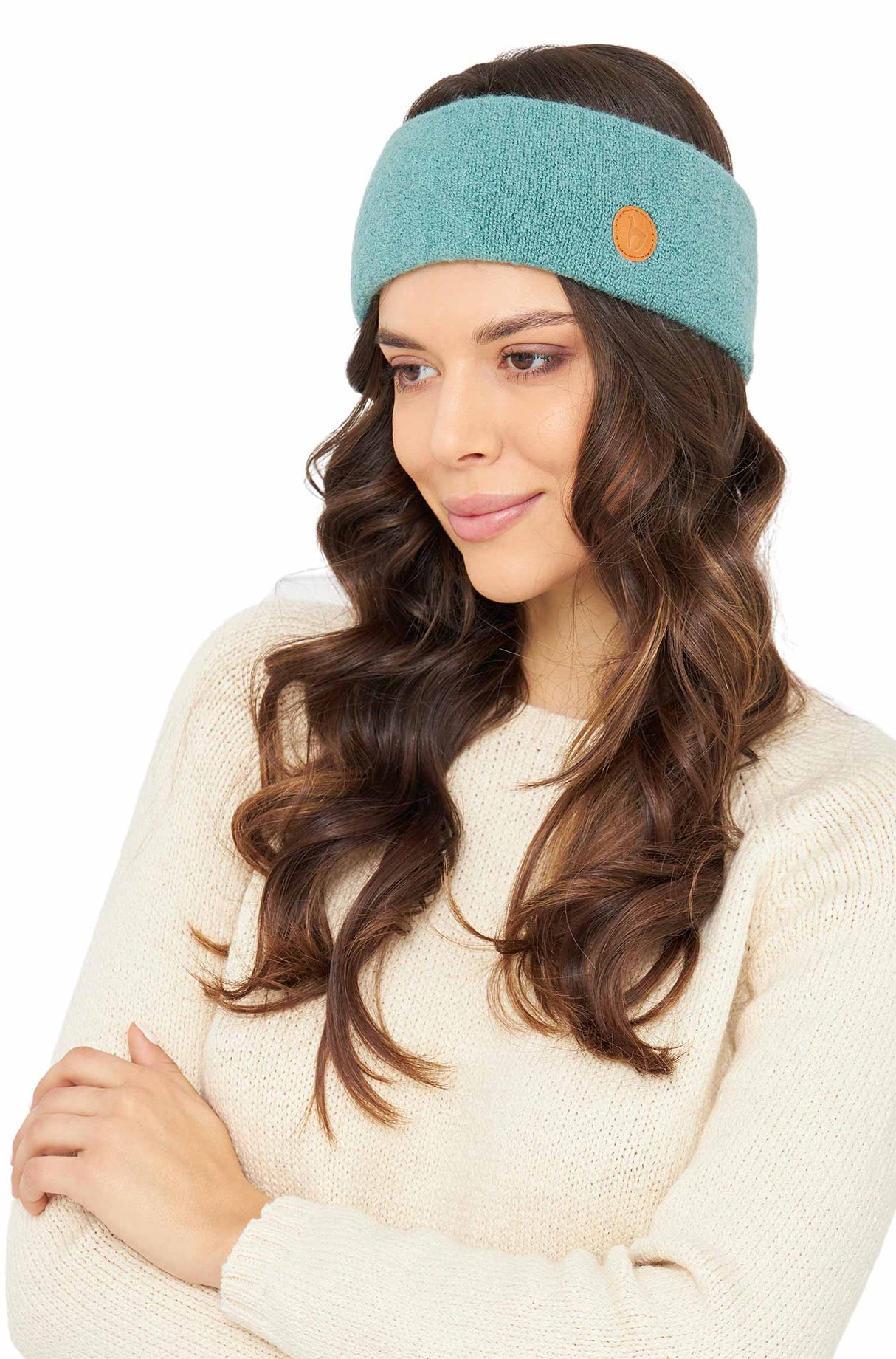 Alpaka Stirnband STRETCH - 96% Alpaka mint one-size