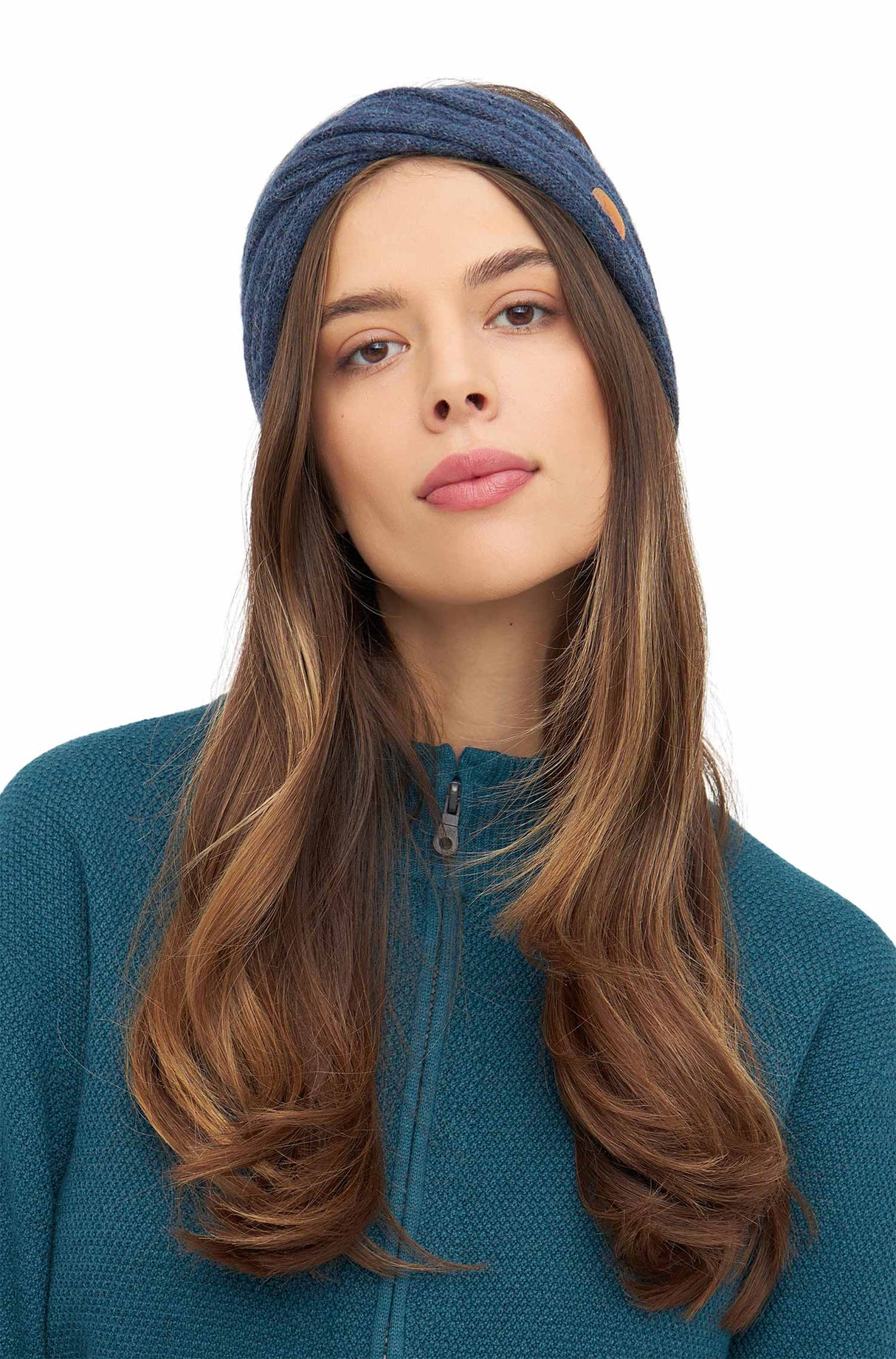 Alpaka Stirnband SUAVE mit Twist - 100% Alpaka blau one-size