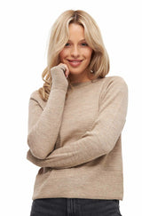 Damen Pullover ADORA - 70% Bio Baumwolle und 30% Alpaka beige von Apu Kuntur