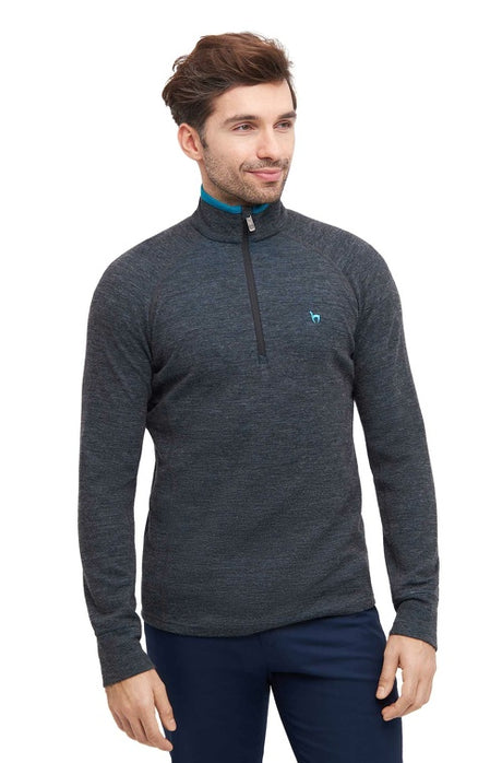 Thermo Trekking-Pullover Herren ANDEN ACTIVE mit 60% Alpaka anthrazit von Apu Kuntur