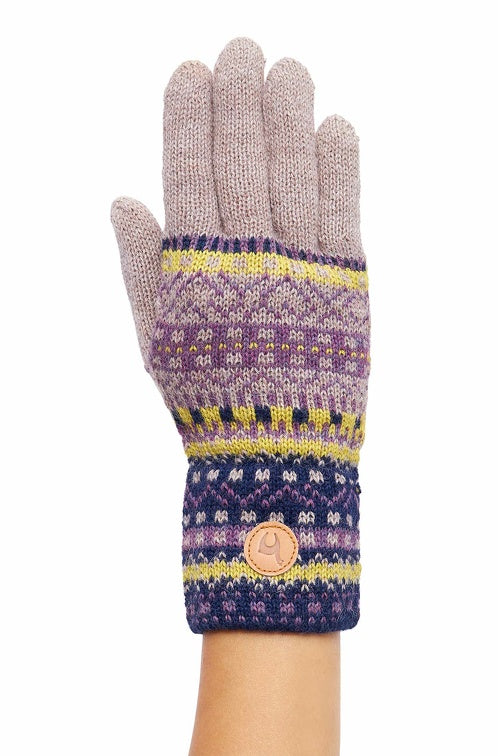Alpaka Fingerhandschuhe DILAYA - 100% Alpaka sand multi