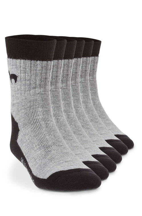 TREKKING-Socken - 52% Alpaka schwarz grau 6er-Pack