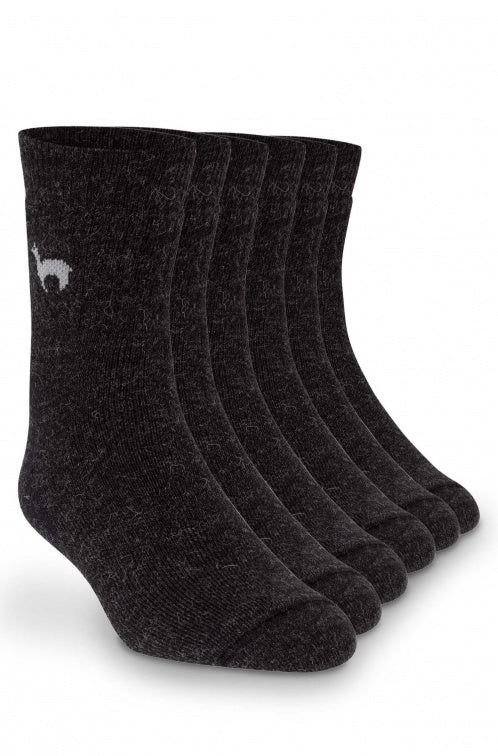 TREKKING-Socken - 52% Alpaka anthrazit 6er-Pack