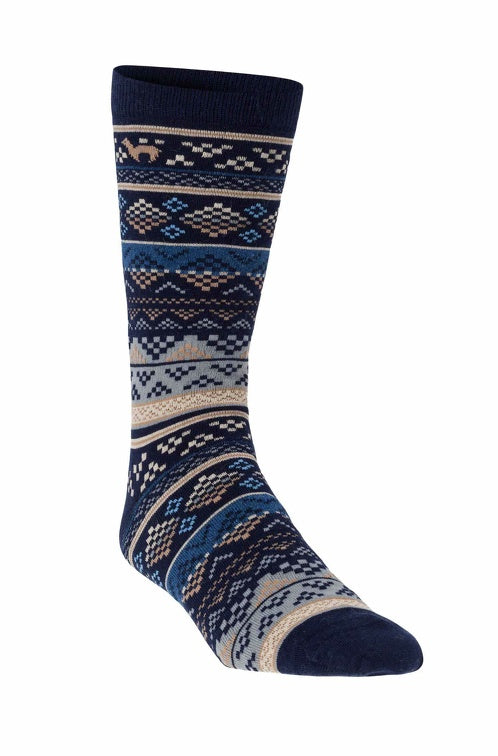 Socken INKA - 70% Alpaka blau sand