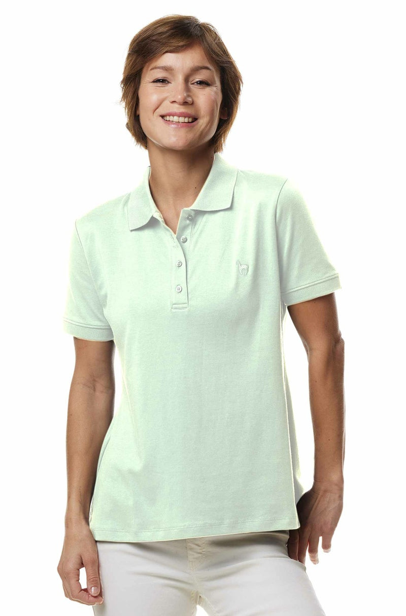 Pima-Baumwolle Poloshirt BASIC Damen mint pastel