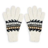 Handgestrickte Handschuhe TRADICIONAL aus 100% Alpaka weiss one-size