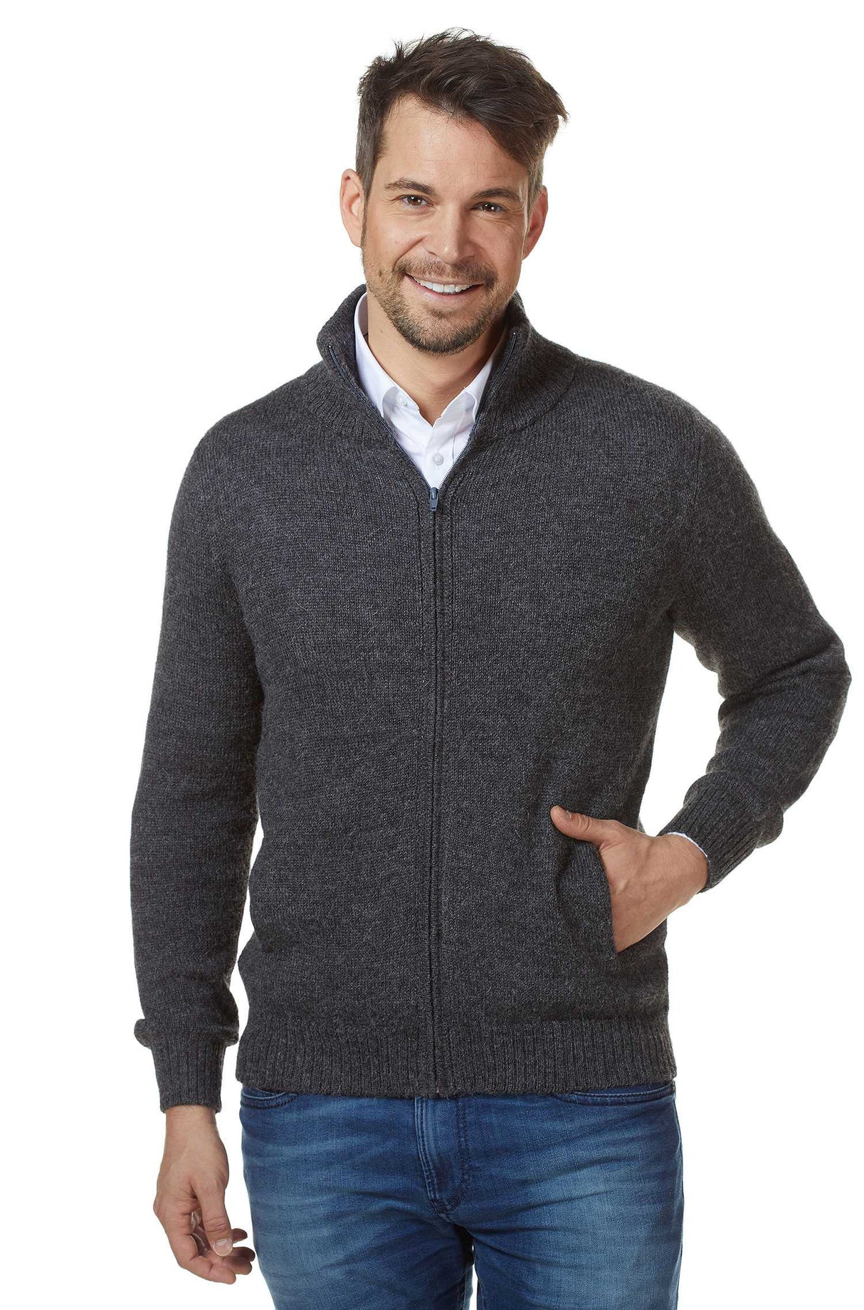 Strickjacke Herren RONALDO aus 100% Alpaka von Apu Kuntur