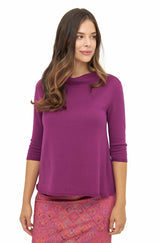 Alpaka Pullover VEGA aus Royal Alpaka-Baumwoll-Mix violett berry