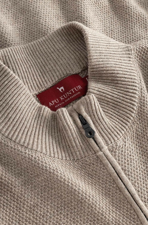 Strickjacke ALAYO mit Zipper mit 30% Alpaka von Alpaka Store Deutschland