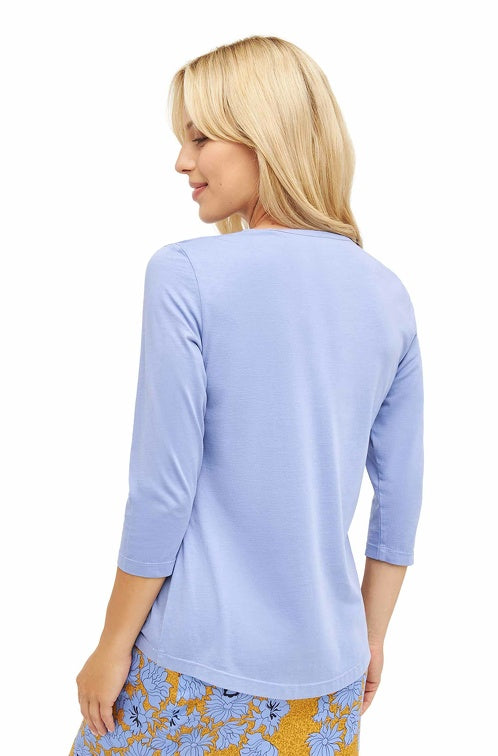 Pima-Baumwolle T-Shirt mit 3/4 Arm