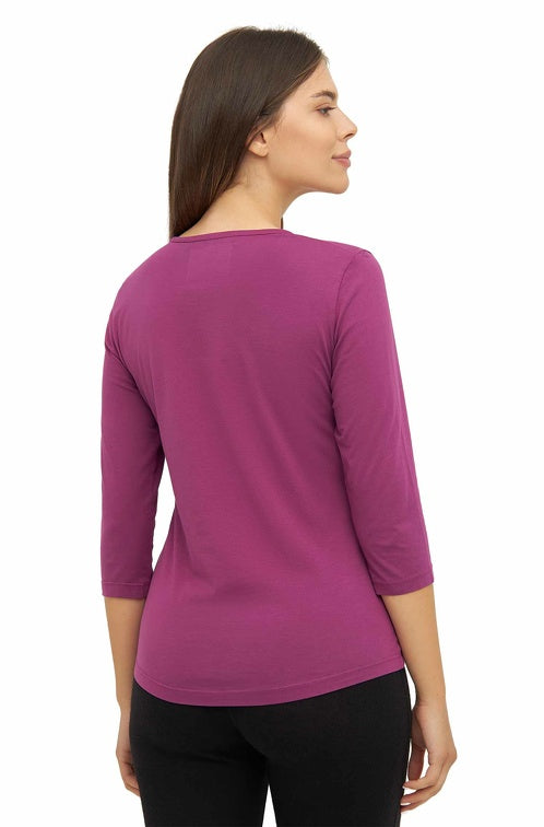 Pima-Baumwolle T-Shirt mit 3/4 Arm