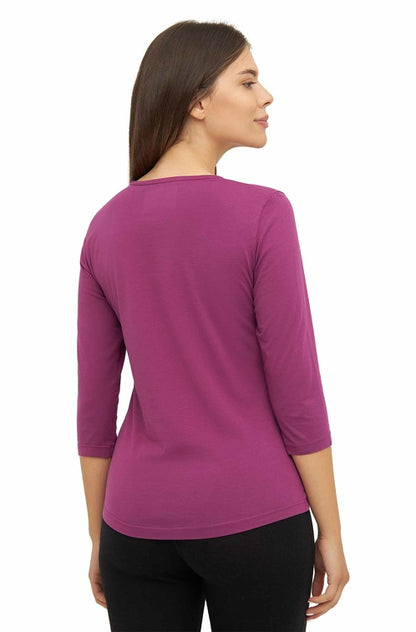 Pima-Baumwolle T-Shirt mit 3/4 Arm