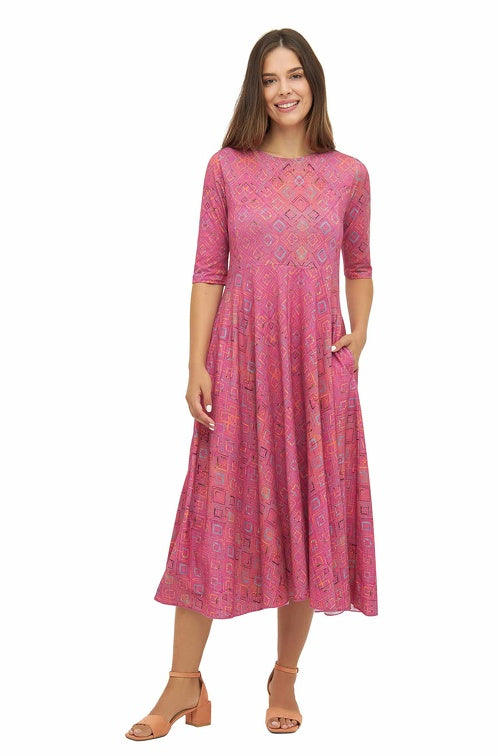 Pima-Baumwolle Kleid SALMA rubine